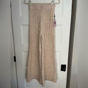 Sincerely Jules Beige Ribbed Knit Pant size S. NWT